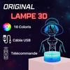 Lampe De Chevet 3D LED - One Piece - Luffy - Multicolore - Tactile - Décorative