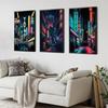 80s Neon Poster Aesthetics City Tour Colorful Night Canvas Painting Wall Art Posters and Prints for Living Home Decoration Gift