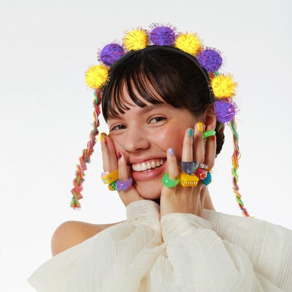 Creative Glitter Ball Hairbands Party Props Hair Hoop Headpieces Carnival Headbands  Girls