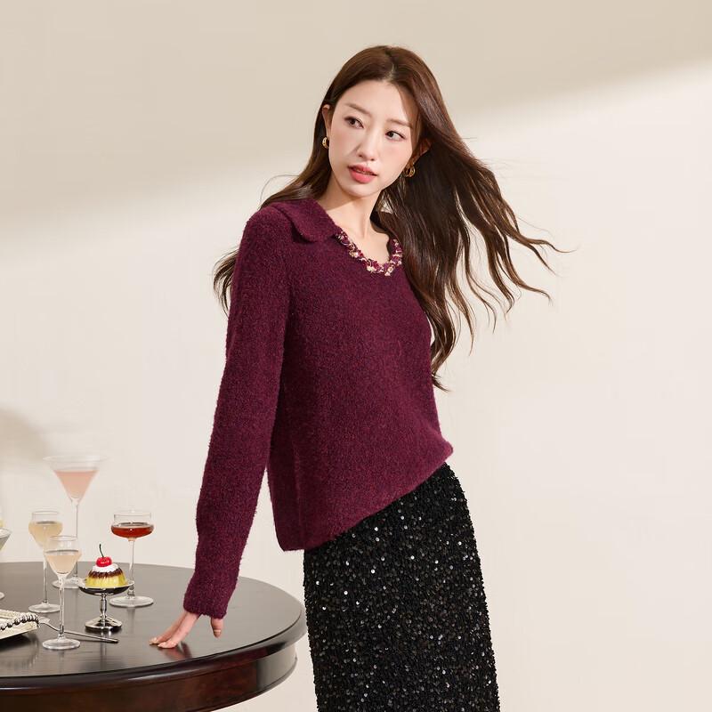 

Women s Plus Size 2025 Winter Lapel Knit Pullover Sweater L 165/92B