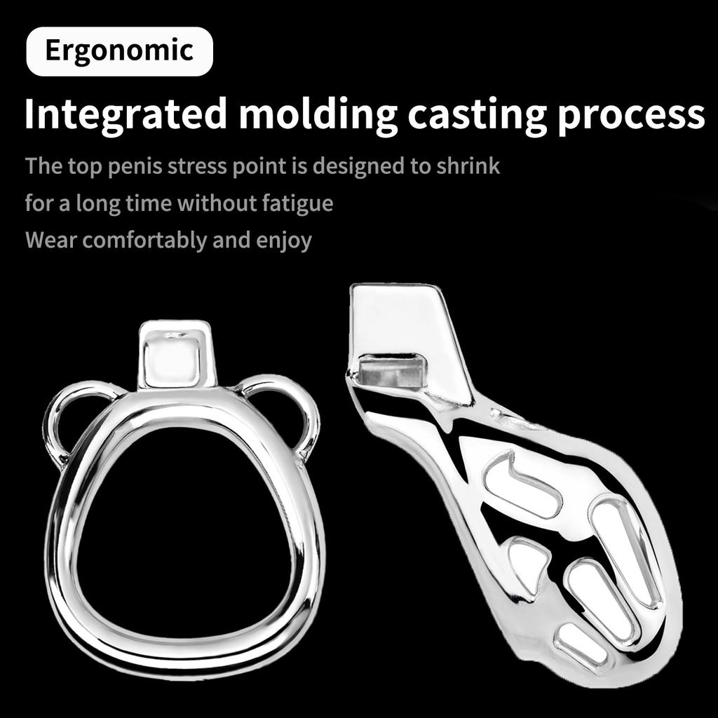 Wearable Male Chastity Lock Stainless Steel Metal CB Lock Penis Cage Slave Sex Toy Cock Ring Chastity Belt BDSM
