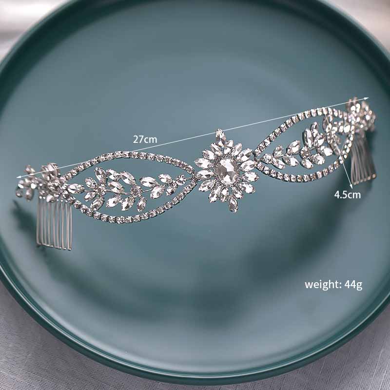 Bride Crystal Flower Hair Comb Rhinestone Hair Clips Headband Tiara For Women Bride Hairpin Wedding Hair Accessories Jewelry
