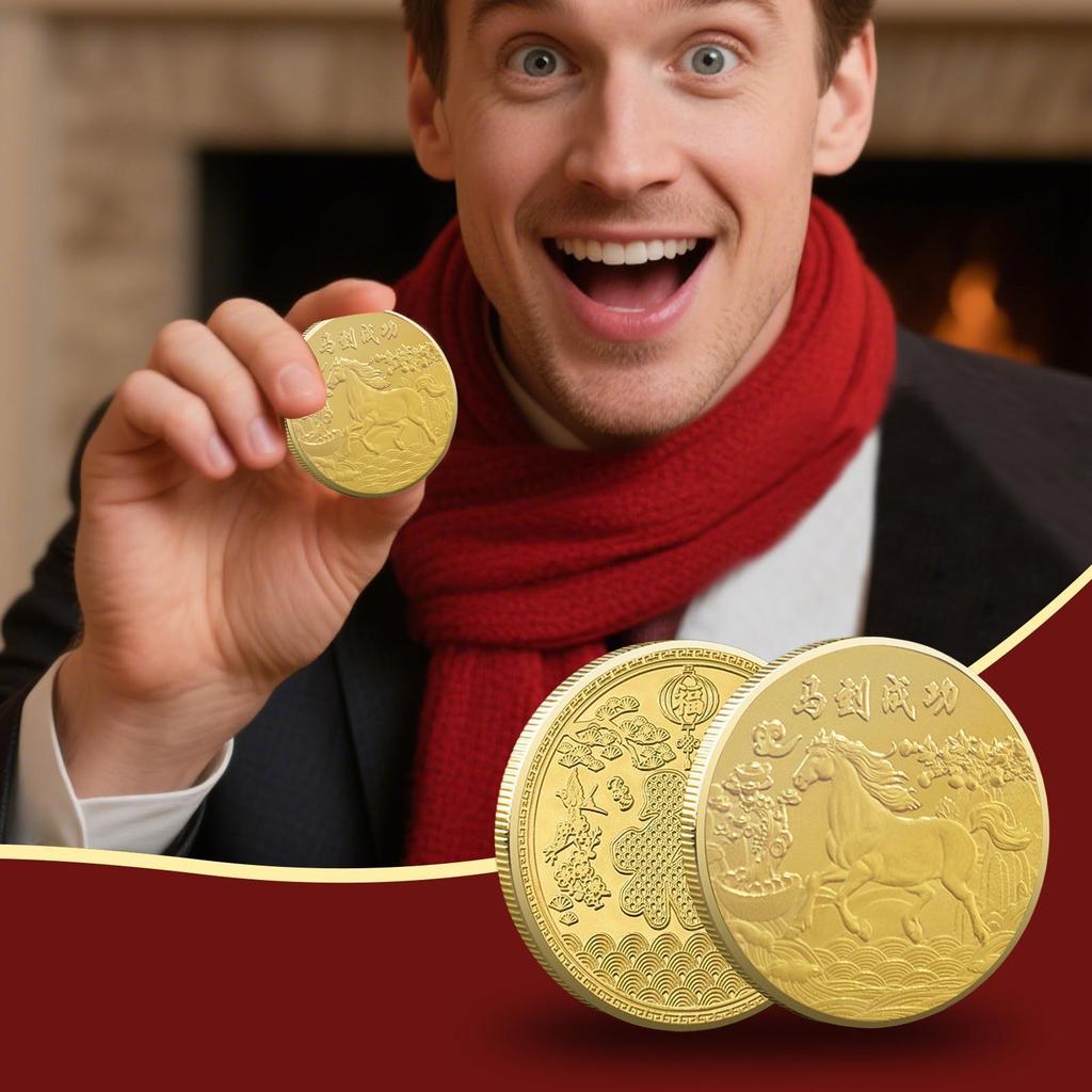 2026 Year Of The Horse Commemorative Coin Gold Traditional Success Home Decors Chinese New Year Car Decor For Cars Bags Shop