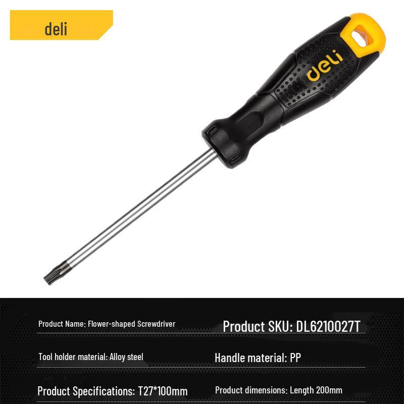Star-Shaped Magnetic Tip Screwdriver with Flower Hole by Deli Tools