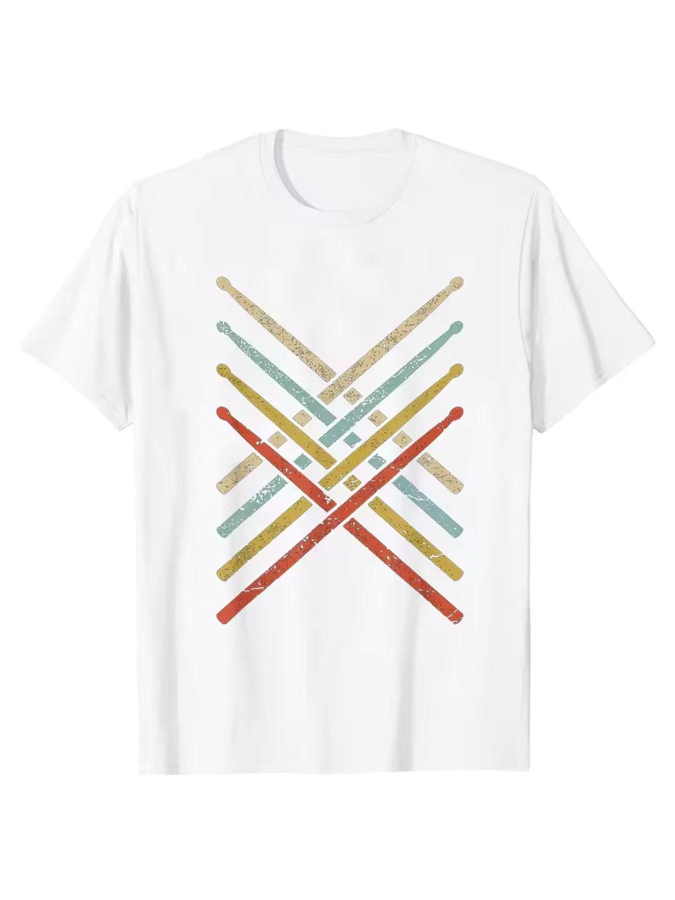 Drummer Retro Vintage Evolution Of Unisex Drumsticks Drumset Drum Set T Shirt Harajuku Cotton I Destroy Silence Drumming T-shirts S