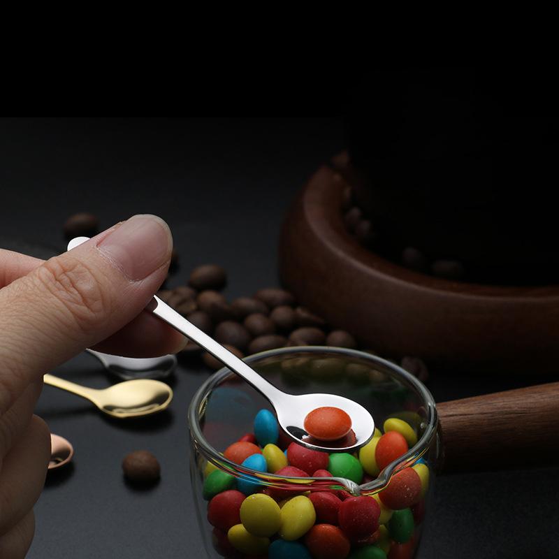Cucchiaio per condimenti in acciaio inossidabile 304, cucchiaino per sale, cucchiaino per mescolare il caffè, cucchiaino da dessert carino, mini cucchiaino da gelato