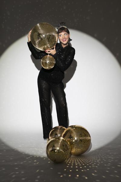 Dekoracja Wisząca Kula Disco, Złoty, 30 Cm