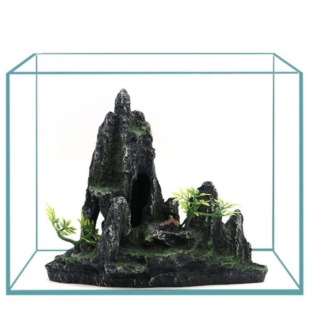 Resin Aquarium Rockery Mountain Decoration Artificial Mountain Stone Statue  Living Room