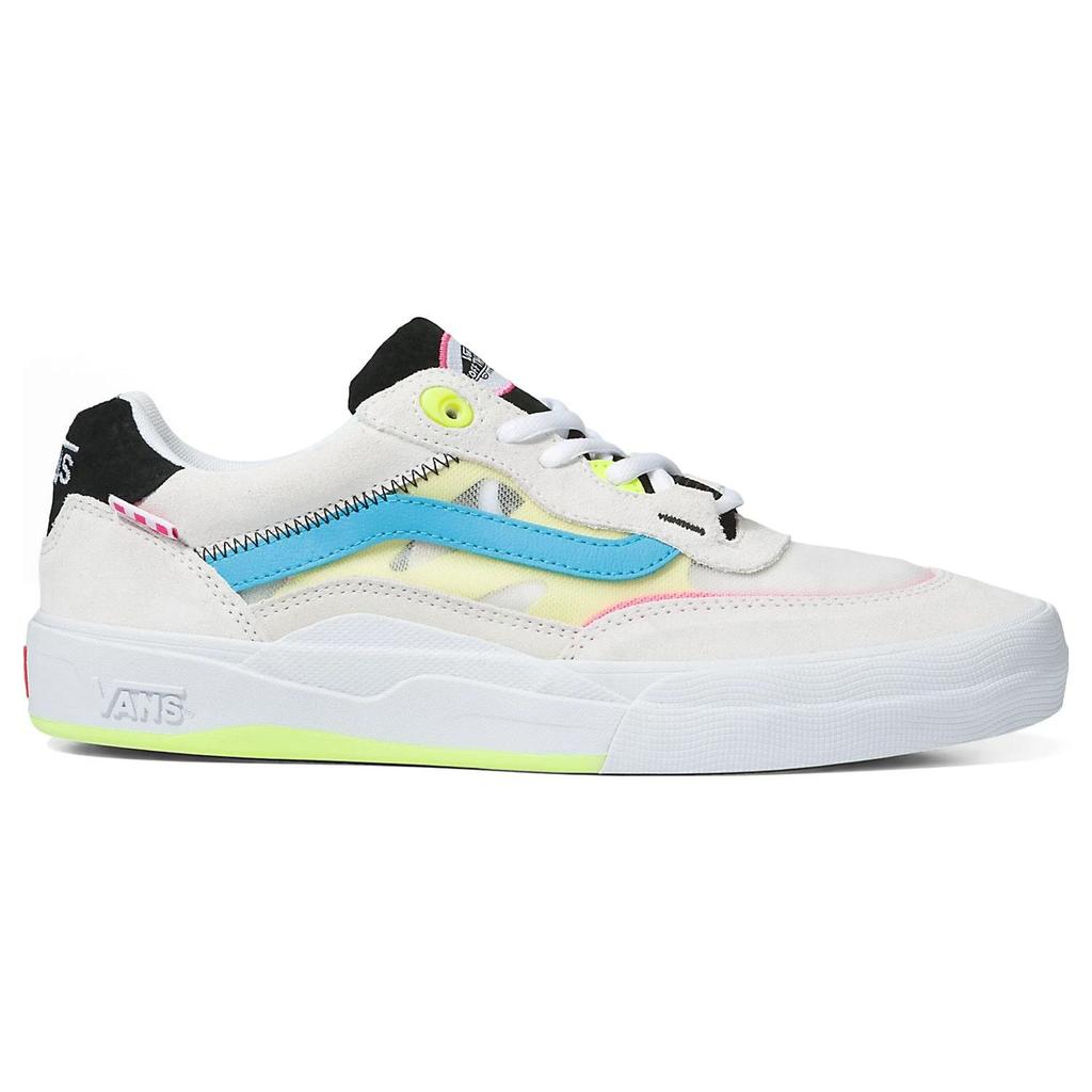 Vans Wayvee Neon Leather Casual Durable Low-Top Skate Shoes Unisex Sneaker White Blue Pink VN0A5JIAWTM