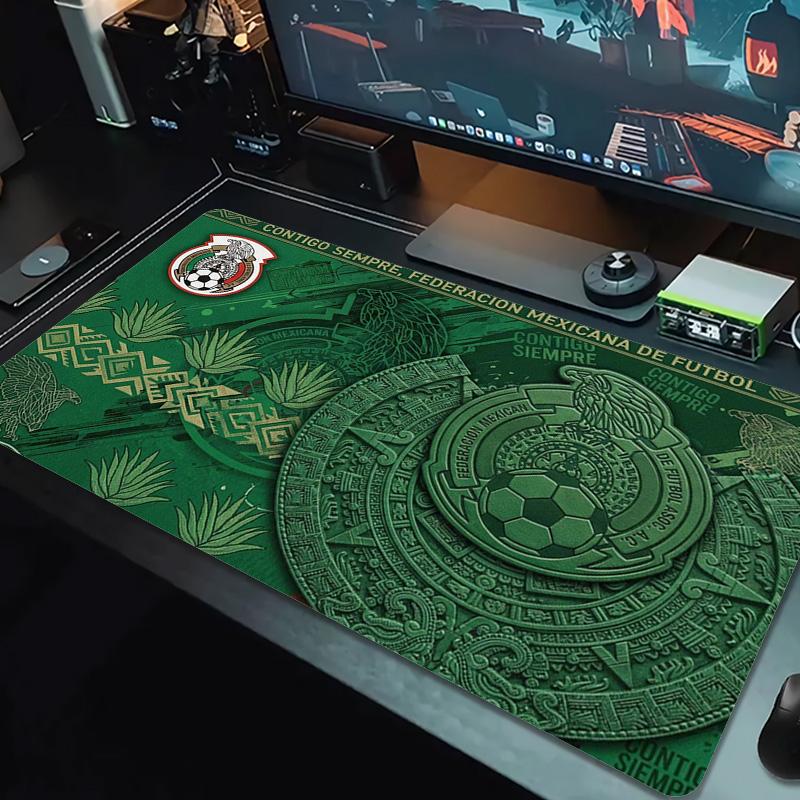 Mexican Football Federation Color Mouse Pad Large Gaming Table Cushion Non-slip Laptop Tablet Big Mousepad XXL Mat Mini PC Playmat With Lock Edge