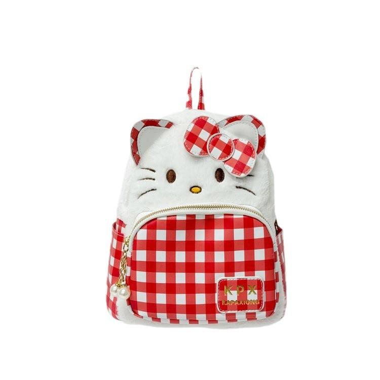 Schoolbag Girl Cute Plush Bag Soft Cute Trendy Backpack Girl Large Capacity Versatile Primary School Bag KT Cat Backpack