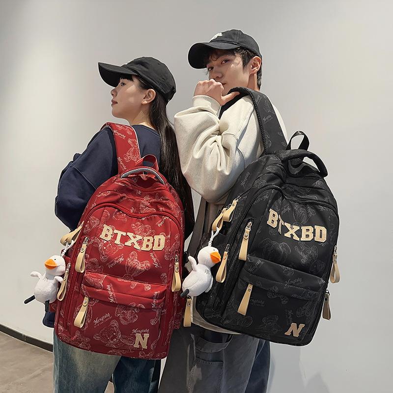 Casual Printed Schoolbag Male High School Student Fashion Large Capacity Backpack Female College Student Computer Backpack