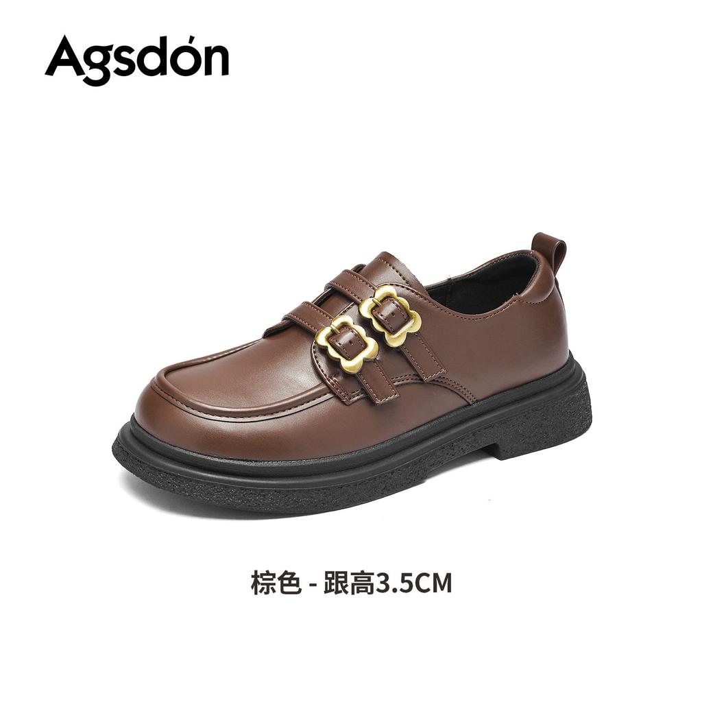 Black New Autumn Soft-soled British-style Small Leather Shoes
