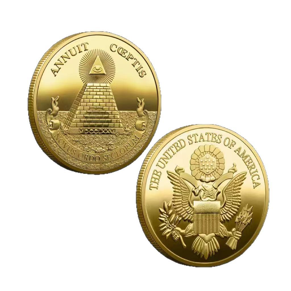 4CM Masonic Freemasonry Souvenir Coin Collection Brotherhood The Eye of Coin Making Good Men Better Commemorative Medal