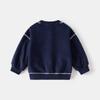 Boys Crewneck Sweatshirt Color Block Pullover Casual Top Spring Autumn Clothing for Kids