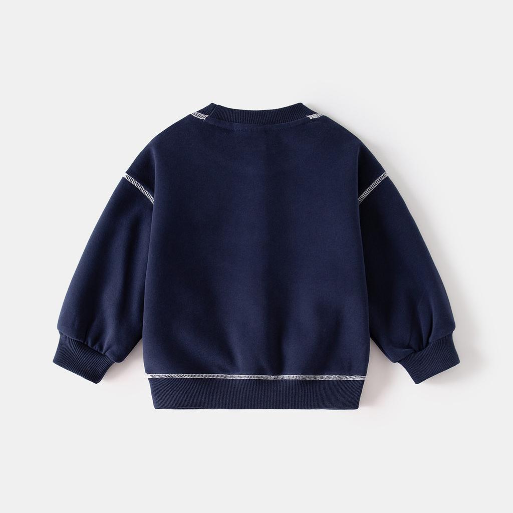 Boys Crewneck Sweatshirt Color Block Pullover Casual Top Spring Autumn Clothing for Kids