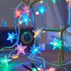 Christmas Colorful Star String Lights with Solar & USB Charging