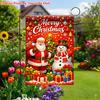 2D Flat - 2D Flat Printing Garden Flag 1pc, Merry Christmas Scene Garden Flag - Single-Sided Print, Durable Polyester Outdoor Decor for Home And Yard,