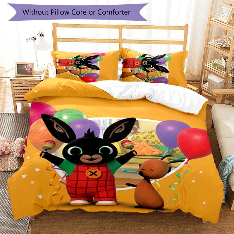 3pcs Bing Pattern Bedding Set Duvet Cover Set Includes Duvet Cover &pillowcases, Perfect All Season Bedroom Decoration & Gift