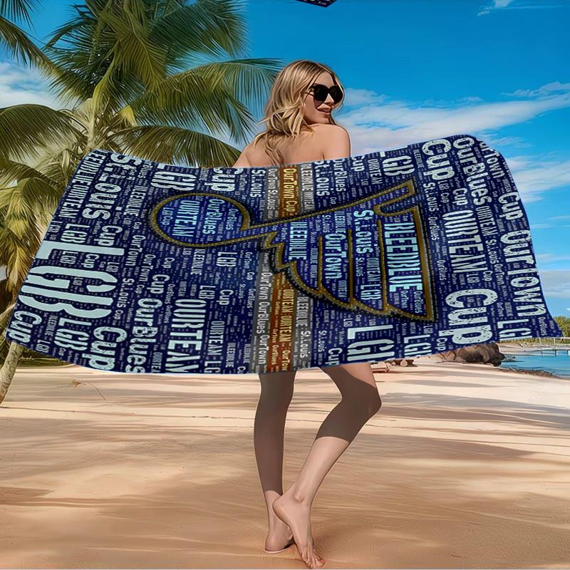 Cardinals And Blues Heart Beach Towel Microfiber Beach Towel, Lightweight and Quick-Dry, for Summer Travel, Swimming Pool Fan Birthday Gift