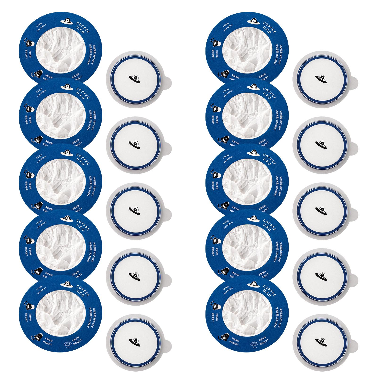 

10pcs Single Use Hanging Ear Coffee Filters Flying Saucer Shaped Filter Paper Portable Coffee Brewing Accessories синий