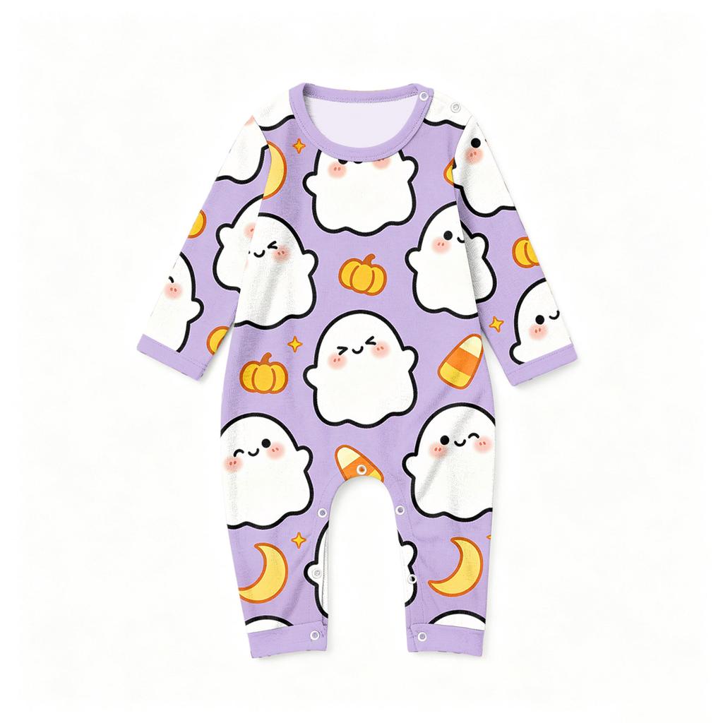 Matching Family Halloween Pajama Set with Patchwork Print for Parents and Kids - Comfortable Holiday Loungewear