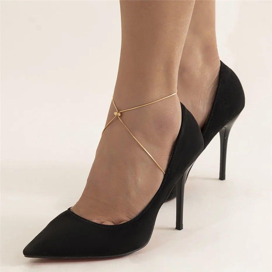 

Ingemark Прості регульовані браслети з ланцюжком із зміїної кістки для щиколотки для жінок, дівчаток, літні пляжні тонкі ланки, жіночі прикраси босоніж золотий