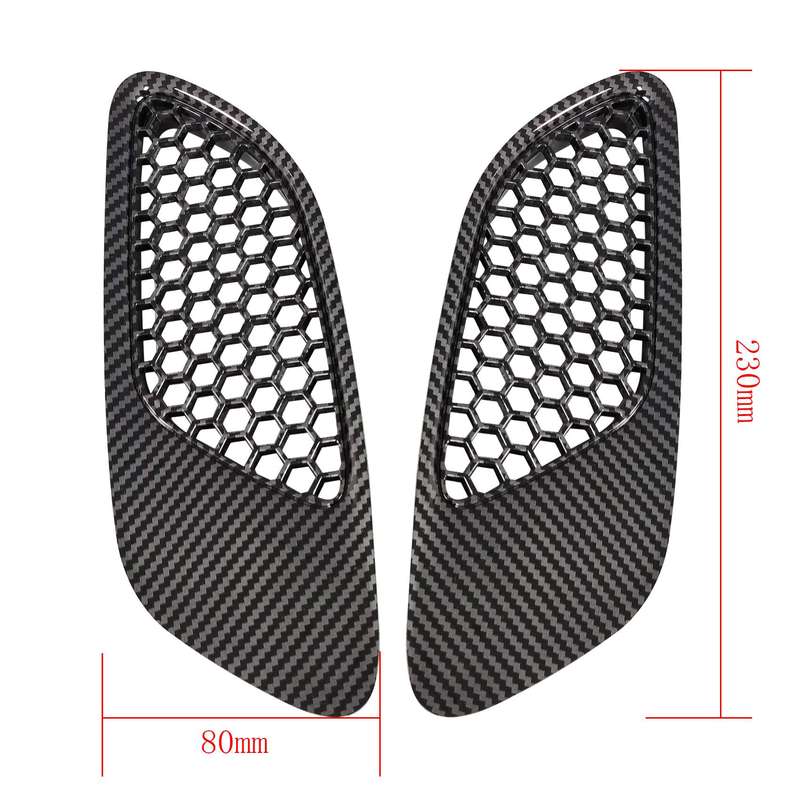 2PCS Carbon Fiber Look Engine Front Bonnet Hood Vent Air Intake Cover Fit for BMW E90 E91 E92 E93 M3 Type 2007-2011 2012 2013