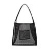 Nylon Beach Handbag Transparent Hollow Tote Bag Make Up Mesh Shoulder Bag  Travel