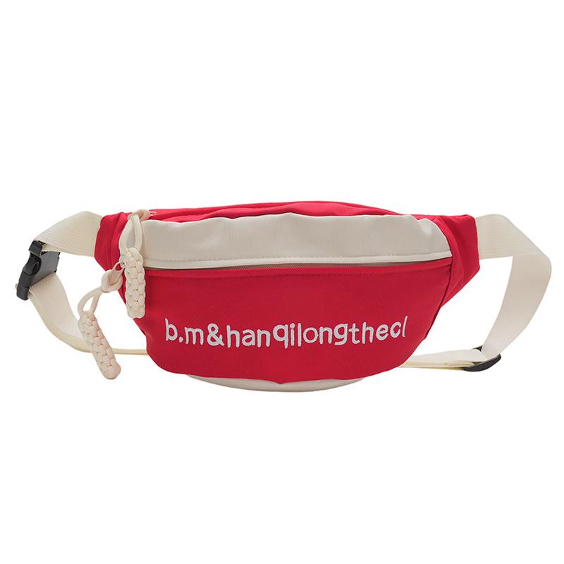 New Fashion Brand Ins High Value Fashion Personality Contrasting Chest Bag Waist Bag Letter Embroidered Crossbody Single Shoulder Mobile Phone Bag