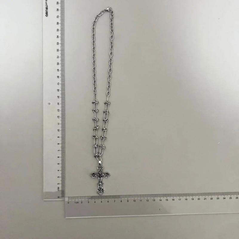 Gothic Dark Style Cross Pendant Necklace Rock Punk Goth Fashion Necklaces For Women Men Jewellery Design Mystical Gifts