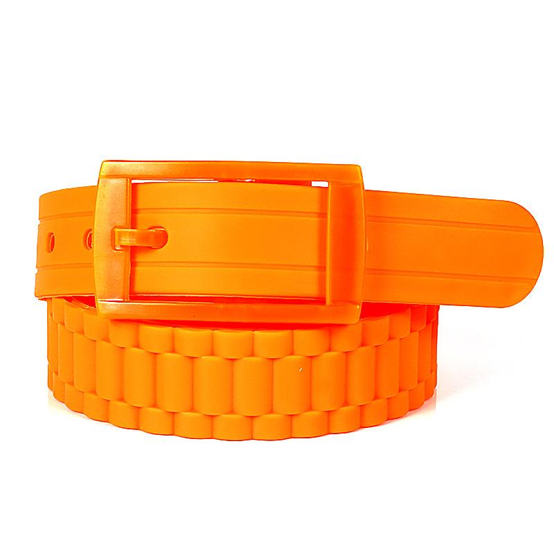 Nuove Cinture Per Uomo Donna Colori Uni Caramella Gomma Siliconica Pelle Forma Ondulata Fibbia in Plastica Cintura Carina Senza Metallo
