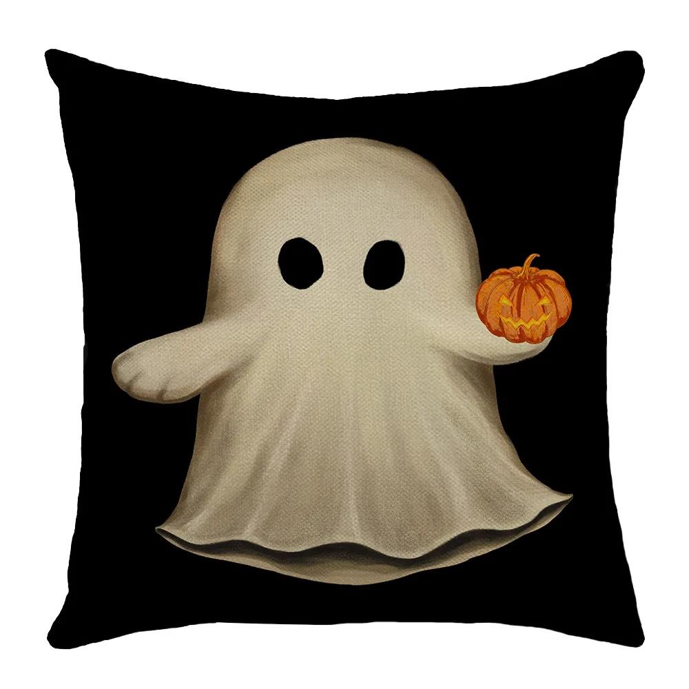 Pumpkin Ghost Print Pillowcase Halloween Decorations Couch Cushion Cover Home Decor Pillow Cover Cojines Decorativos Para Sofá