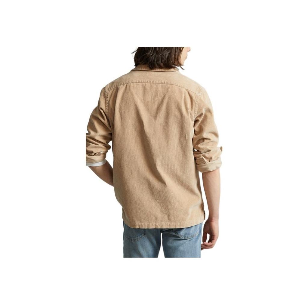 Polo Ralph Lauren Fw22 Einreihiges einfarbiges Langarmhemd Herrenhemden Braun MNPOWOV16822567-250