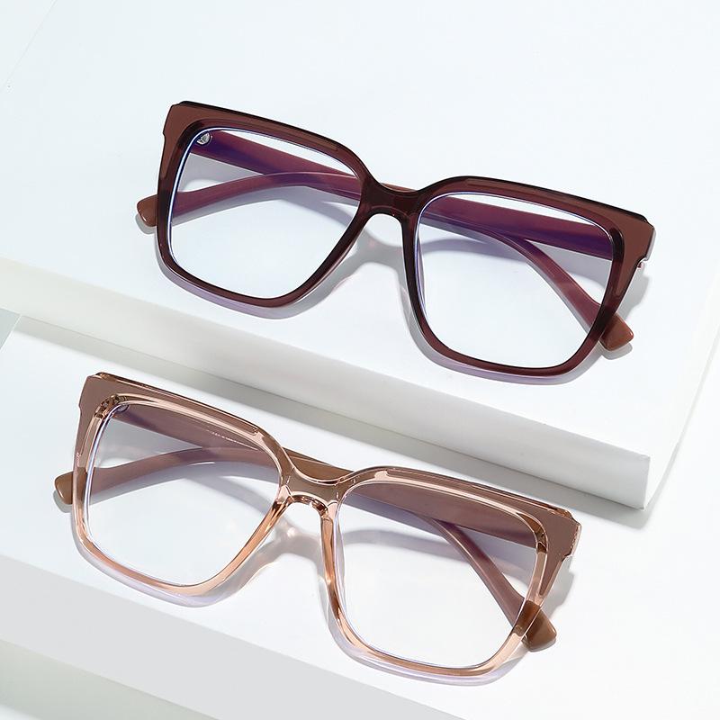 Glasses Frame Light Large Frame Plain Anti-Blue Glasses Decorative Flat Glasses