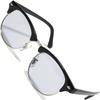 X Light Smoke Fashion Glasses Clear Colored UV Popular [Berkuto] Black/Silver (Non-prescription) Stylish, Round, Lenses, Lenses, Small/Large Sizes,