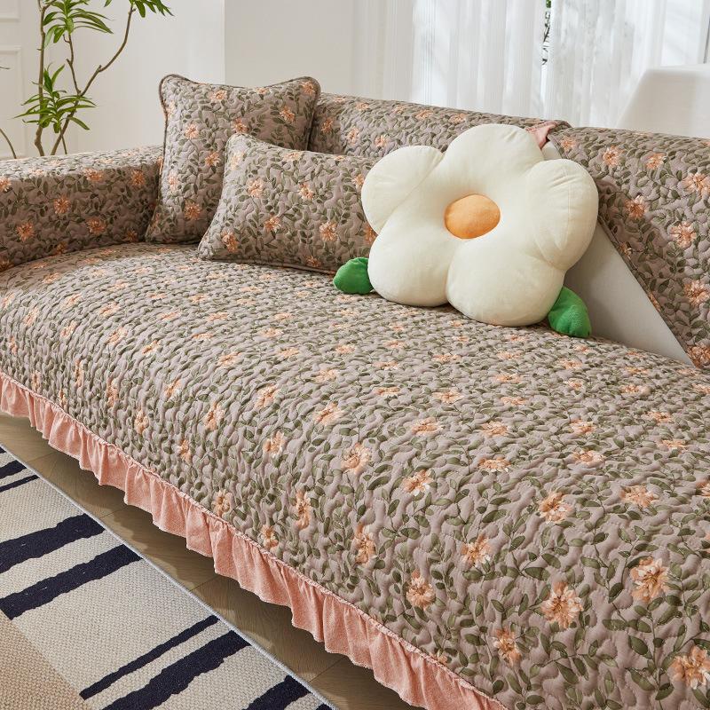 Nový Retro Pastorální Potah na Pohovku Univerzální pro Všechna Roční Období Bavlněný Polštář na Pohovku Okenní Polštář Potahy na Křesla Domácí Dekorace