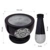 Divit Shilp Mortar and Pestle, Natural Stone Grinder for Spices, Pastes, Herbs, Seasoning etc. (Black with Engraving)