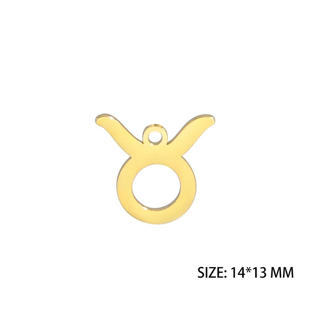 Teamer 12 Stück/Los Tierkreiszeichen Anhänger Edelstahl Horoskop Astrologisches Zeichen Anhänger für Halskette Armband Schmuckherstellung