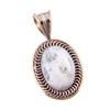 Natural Green Dendrite Opal Gemstone 925 Solid Silver TwoTone Pendant 1.50" m3O83