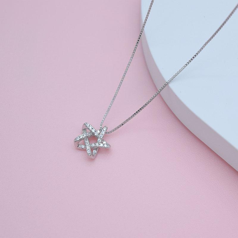 Singapore Five-pointed Star Necklace for Women Japanese and Korean Simple Students' Forest Pendant Collarbone Neck Chain