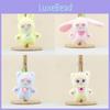 Plush Transformative Bunny Keychain Cartoon Dress Up Rabbit Toy And Keyring