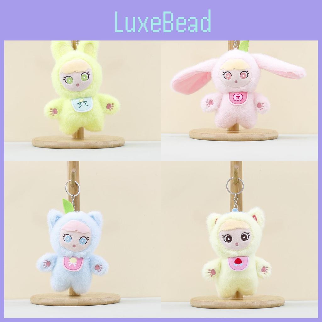 Plush Transformative Bunny Keychain Cartoon Dress Up Rabbit Toy And Keyring