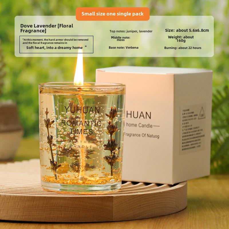 DIY Real Flower Jelly Scented Candle Cup - Creative Souvenir Gift for Girls' Bedroom with Long-Lasting Fragrance.