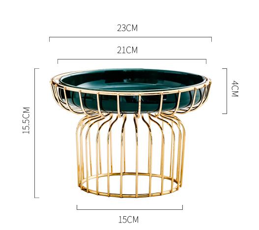 

Wrought Iron Ceramic Plate Fruit Plates Candy Snack Tray Salad Bowl Dish Dessert Dim Sum Cake Stand