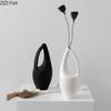 Minimalist Hollow Ceramic Vase Black/white Plant Pots Table Decoration Flowers Arrangement Flower Vase Room Aesthetic Decor