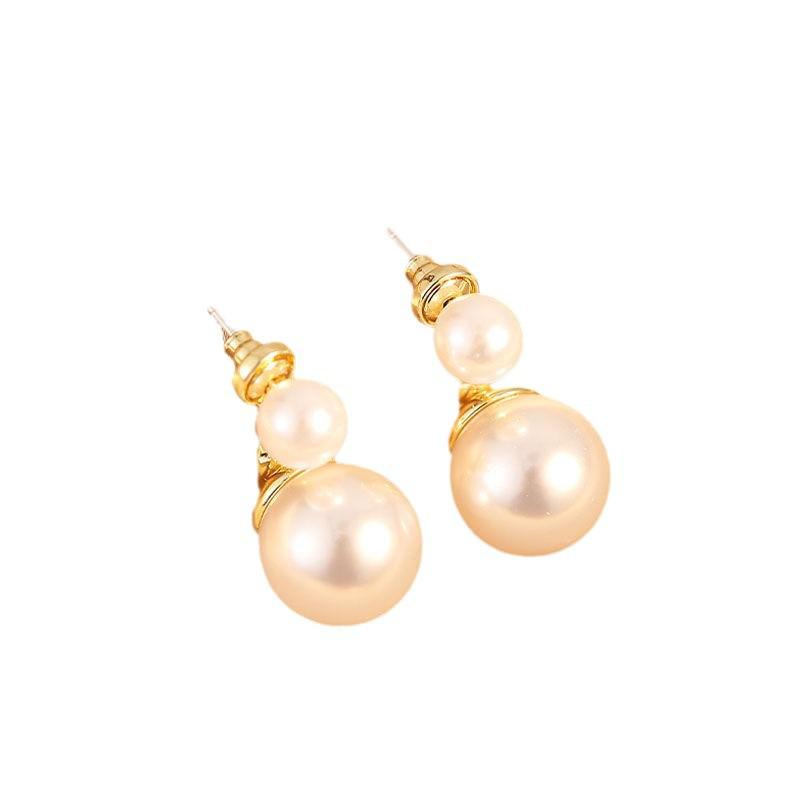 Large Pearl Hoop Earrings - French Retro, Light Luxury Style, Versatile & Elegant Design
