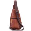 2024 New 100% Cowhide Leather Casual Fashion Crossbody Chest Bag Men's Leather Bag USB Charging Travel Shoulder Bag Daypack Male