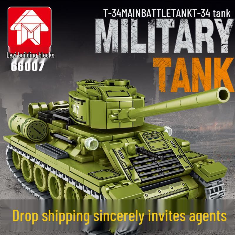 

Yueyi 66007T34 Модель основного боевого танка Конструктор Игрушка