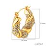 Stylish Round Diamond Snake Stainless Steel Earrings Vintage Geometric Earrings